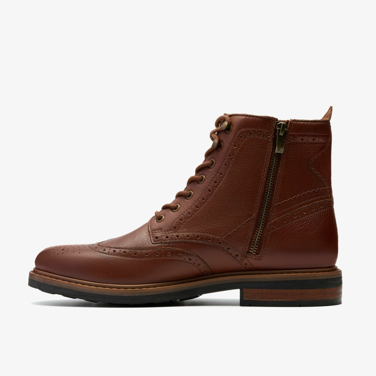 Clarks Trusted / Newford Lace Boot Mid Tan Leather