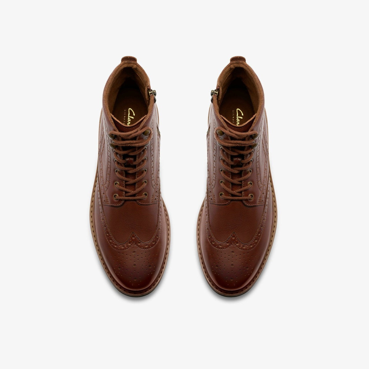 Clarks Trusted / Newford Lace Boot Mid Tan Leather