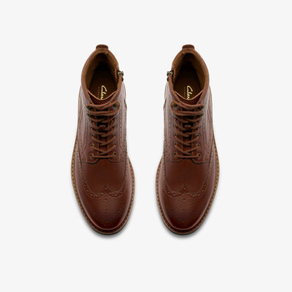 Clarks Trusted / Newford Lace Boot Mid Tan Leather