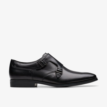 Clarks New / Paulton Monk Black Leather