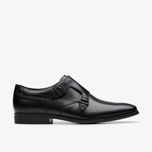 Clarks New / Paulton Monk Black Leather