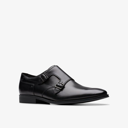 Clarks New / Paulton Monk Black Leather