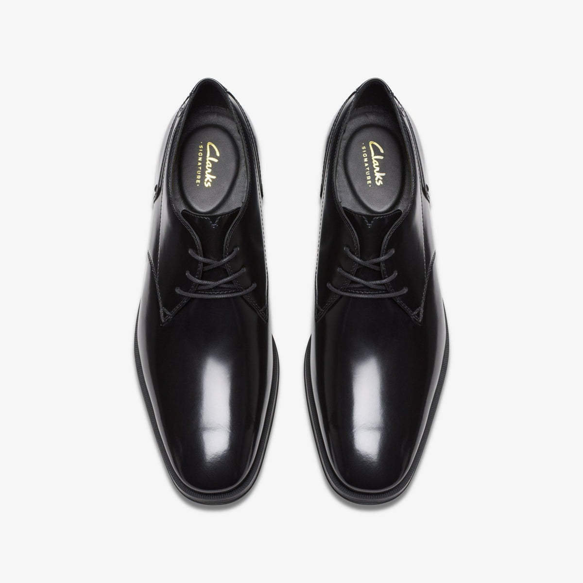 Clarks Deals / Paulton Lace Black Hi Shine Leather