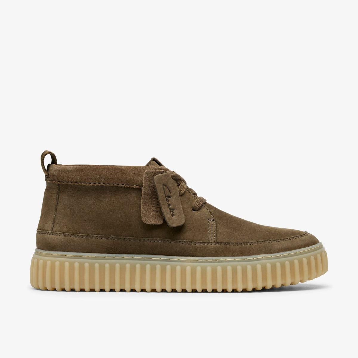 Clarks New / Torhill Lace Hi Khaki Nubuck