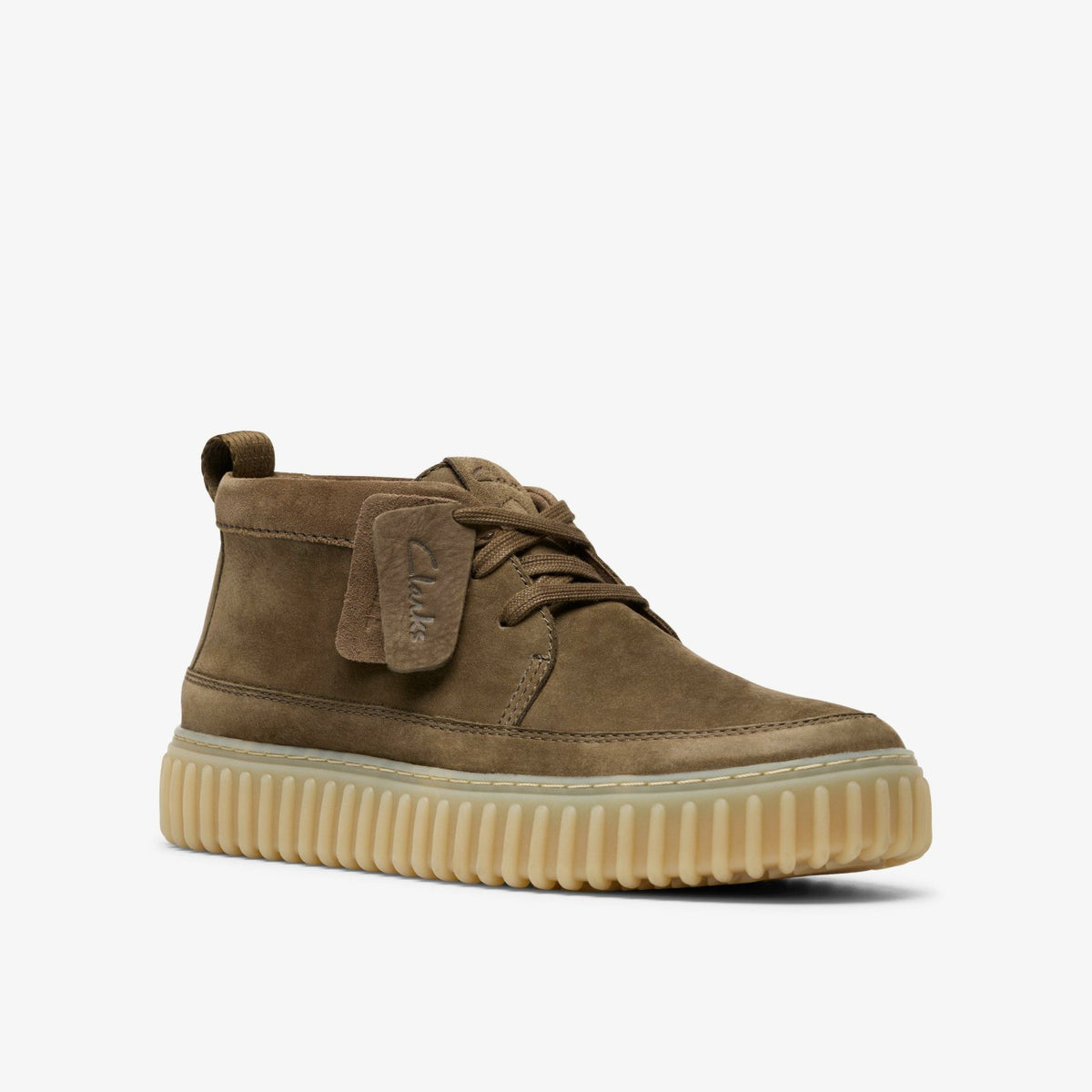 Clarks New / Torhill Lace Hi Khaki Nubuck