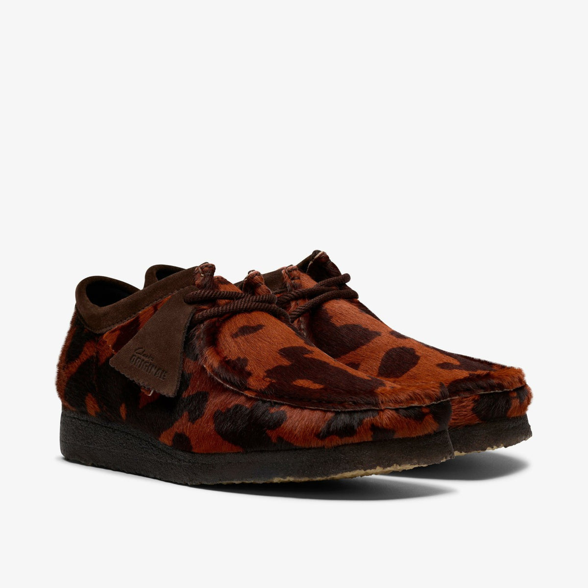 Clarks New / Wallabee Brown Cow Print