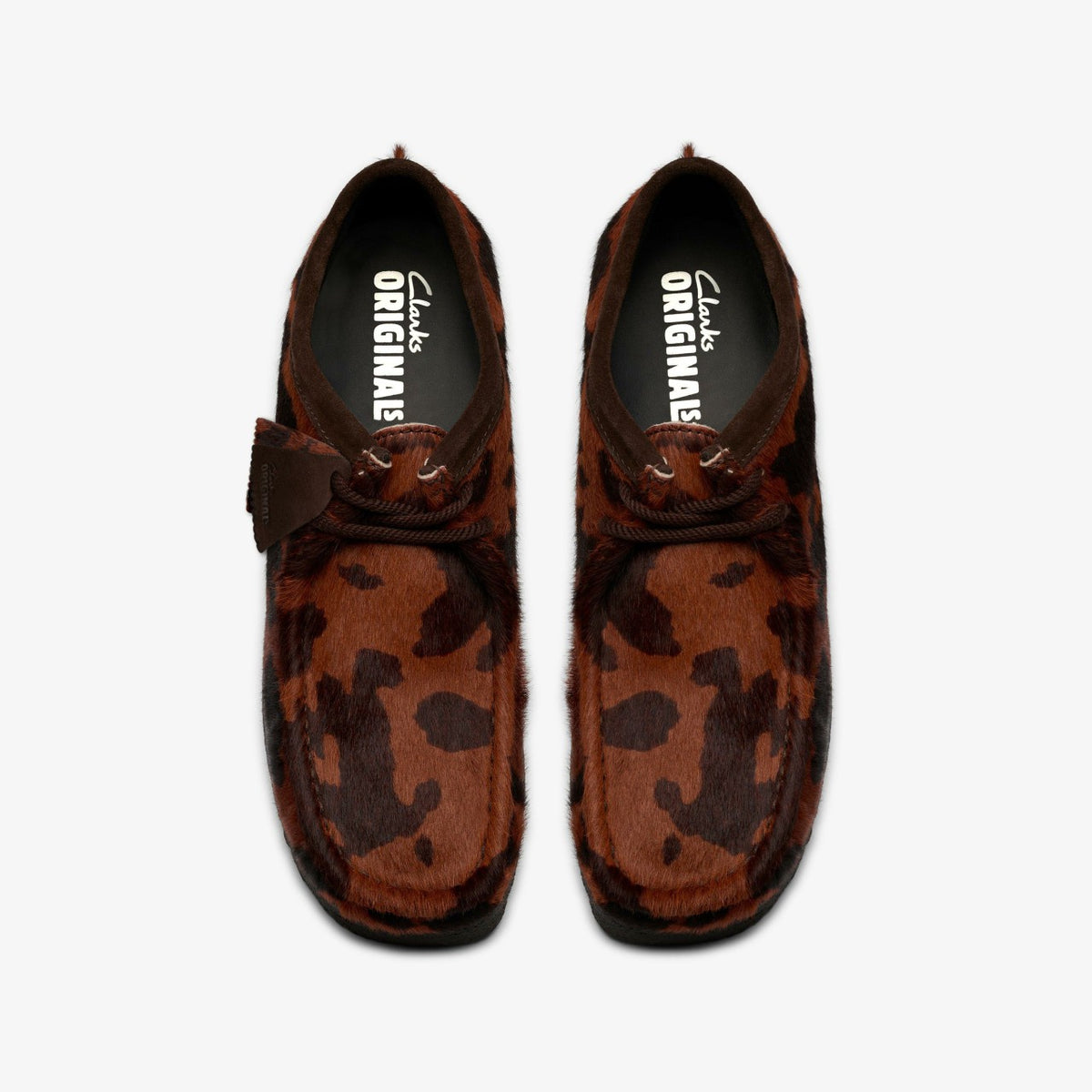 Clarks New / Wallabee Brown Cow Print
