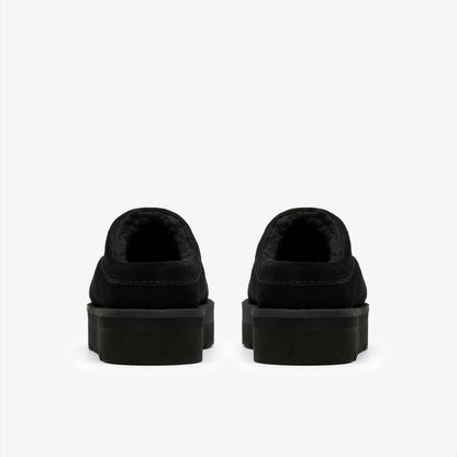 Clarks Quality / Meare Mule Black Suede Warmlined