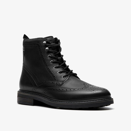 Clarks Top Pick / Newford Lace Boot Black Leather