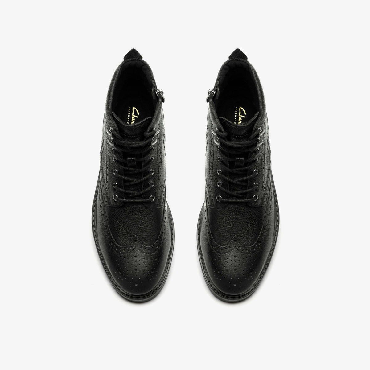 Clarks Top Pick / Newford Lace Boot Black Leather