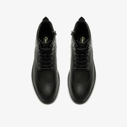 Clarks Top Pick / Newford Lace Boot Black Leather