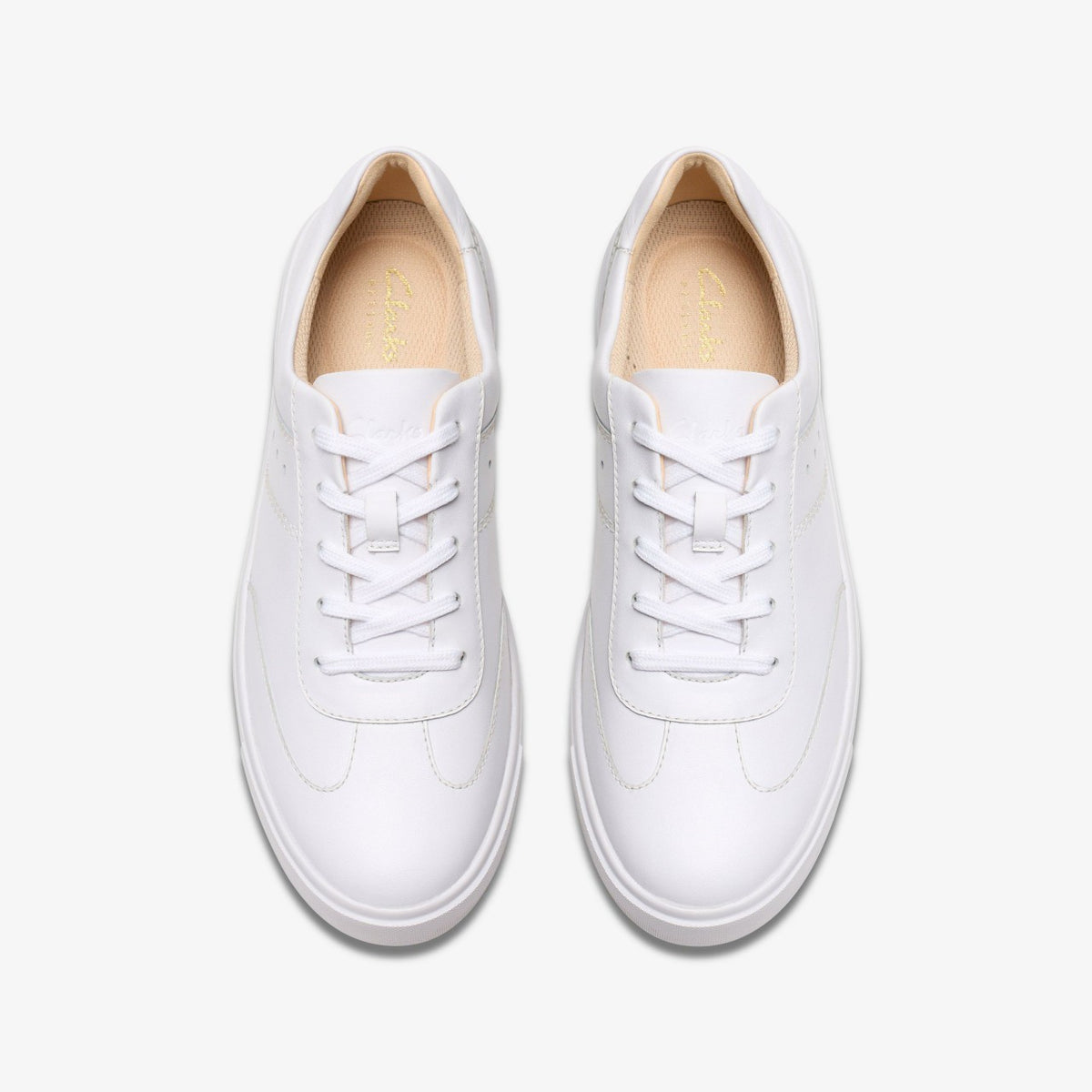 Clarks Best Price / Makea Court White Leather