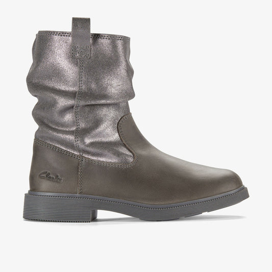 Clarks Best Price / Oaklyn Top Kid Pewter Suede