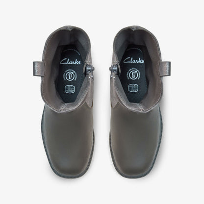 Clarks Best Price / Oaklyn Top Kid Pewter Suede