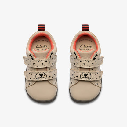 Clarks New / Roamer Wish Toddler Off White Print
