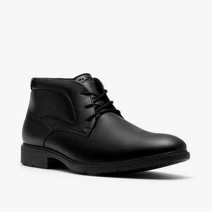 Clarks Top Pick / Eldredge Mid Black Leather