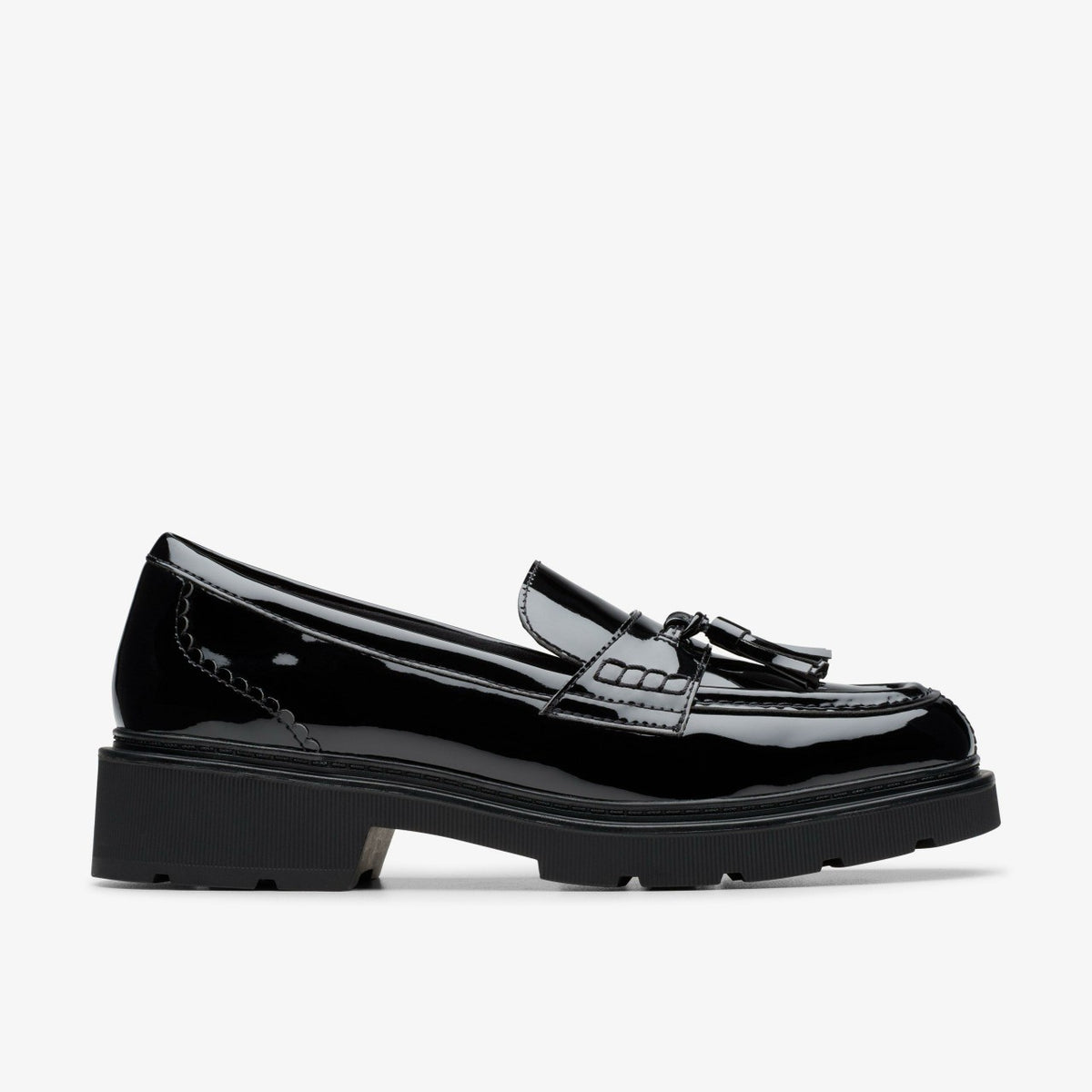 Clarks Sale / Lauryl Tassel Black Patent
