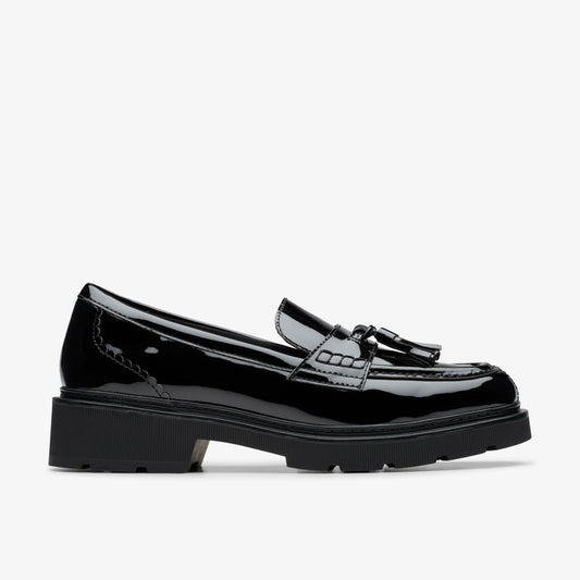 Clarks Sale / Lauryl Tassel Black Patent