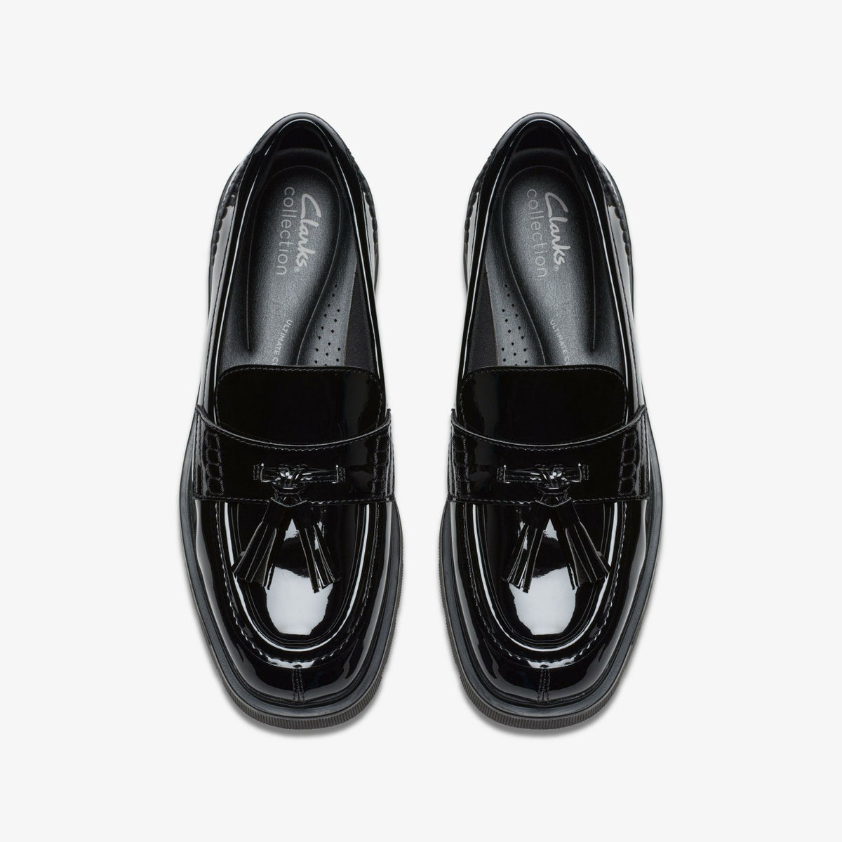 Clarks Sale / Lauryl Tassel Black Patent