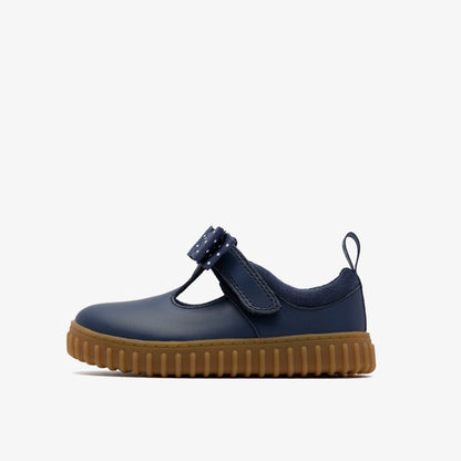 Clarks Sale / Cove Bow Toddler Navy Leather