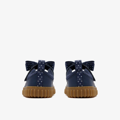 Clarks Sale / Cove Bow Toddler Navy Leather