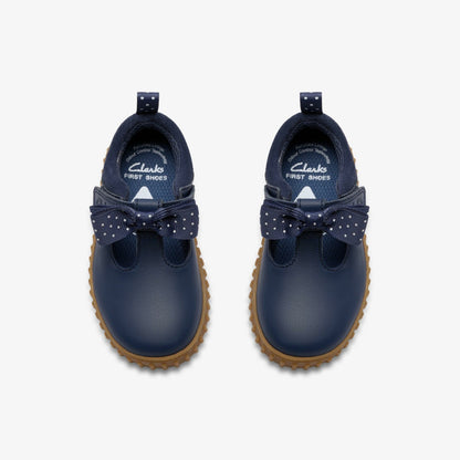 Clarks Sale / Cove Bow Toddler Navy Leather