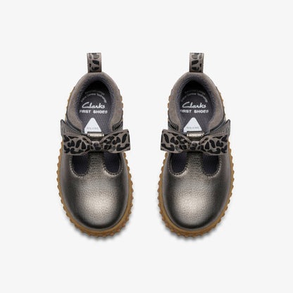 Clarks Special Offer / Cove Bow Toddler Silver Metallic