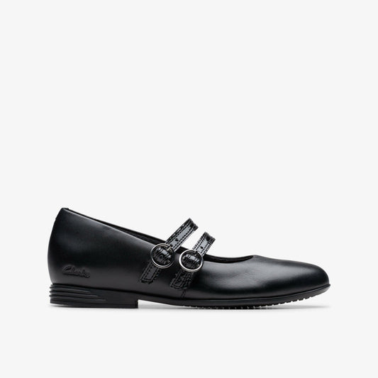 Clarks Recommended / Finja Bar Older Black Leather