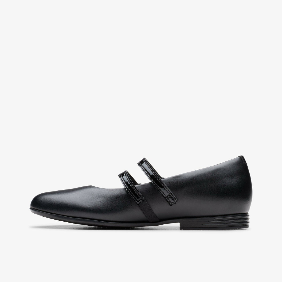 Clarks New / Finja Bar Youth Black Leather