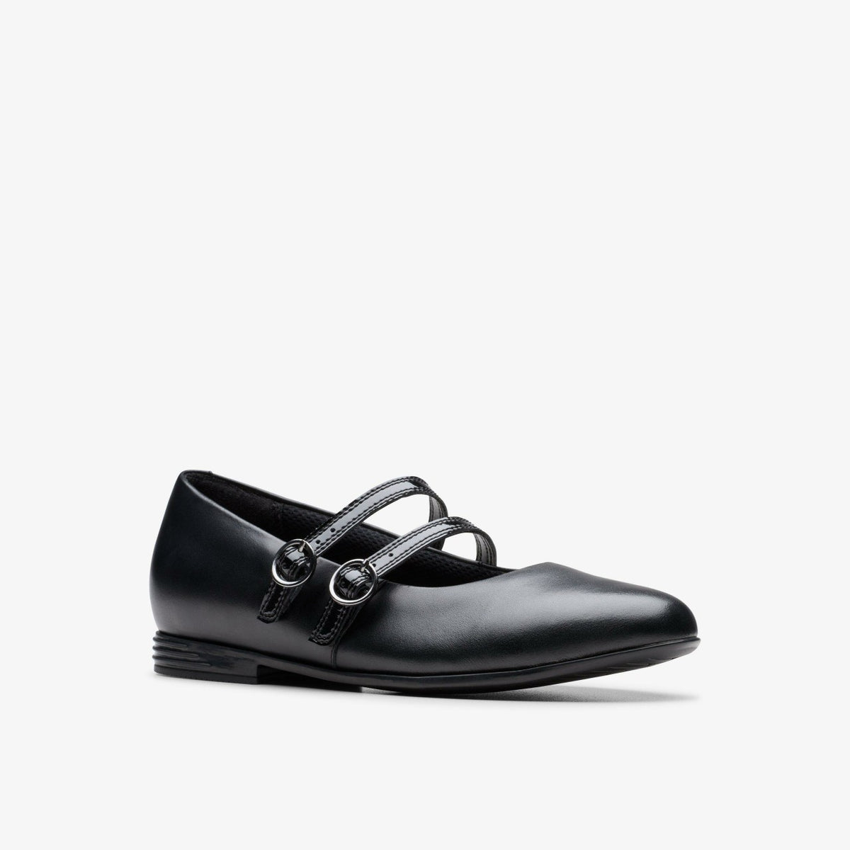 Clarks New / Finja Bar Youth Black Leather