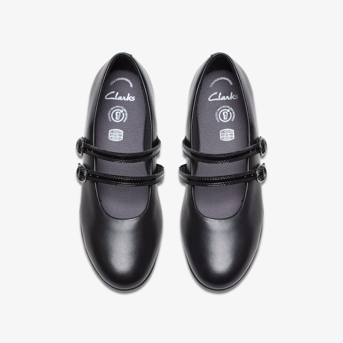 Clarks New / Finja Bar Youth Black Leather