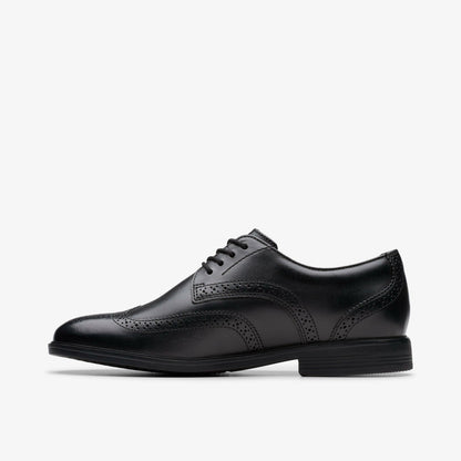 Clarks Hot Sale / Jonwin Wing Youth Black Leather