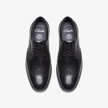 Clarks Hot Sale / Jonwin Wing Youth Black Leather