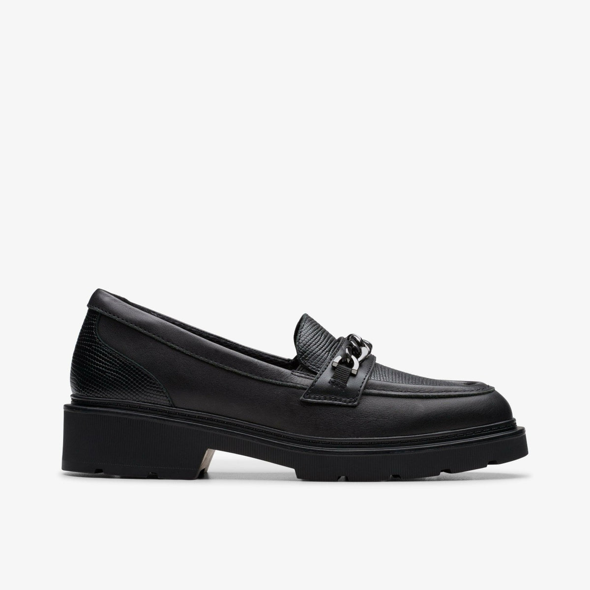Clarks Discount / Eris Edge Youth Black Leather