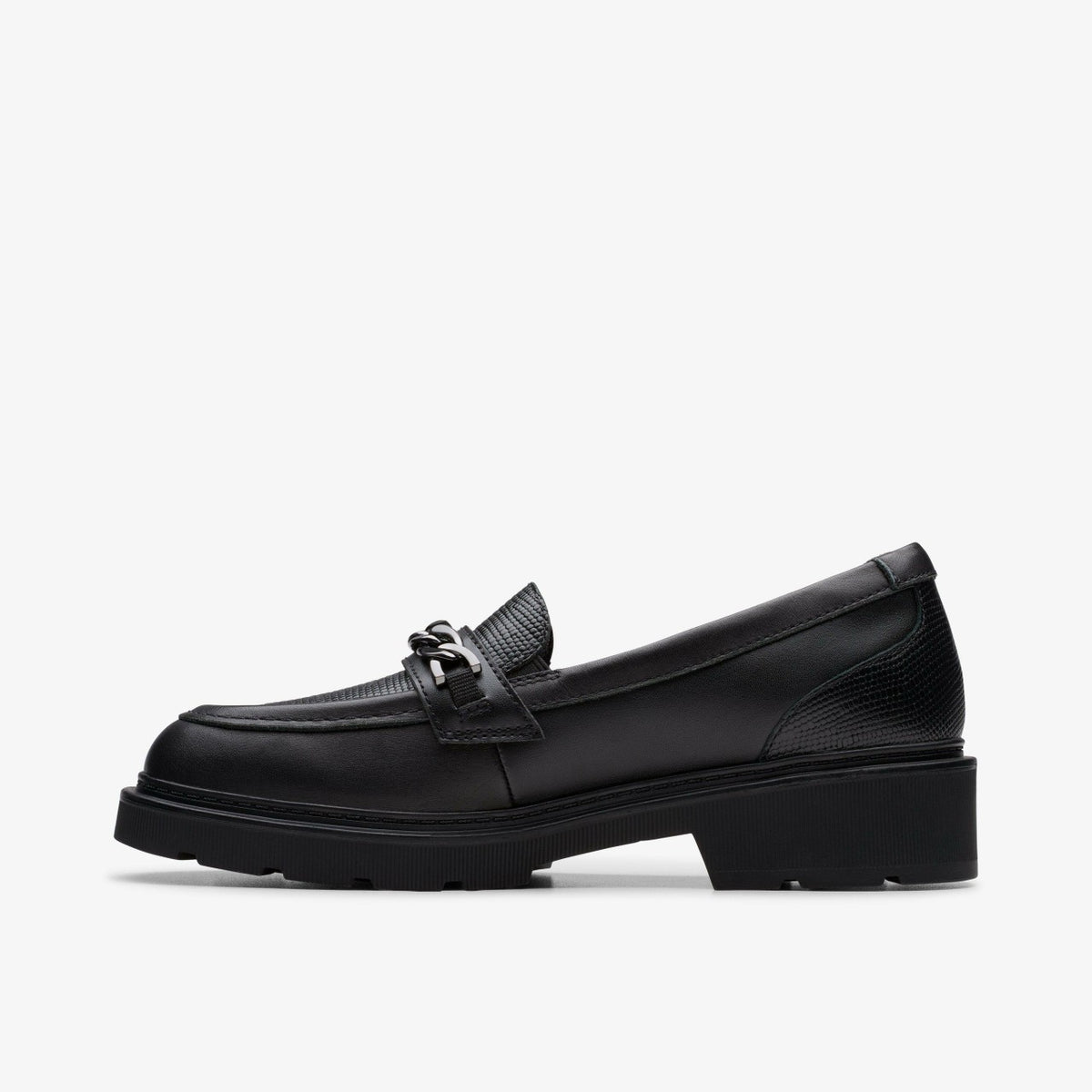 Clarks Discount / Eris Edge Youth Black Leather