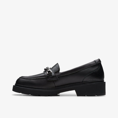 Clarks Discount / Eris Edge Youth Black Leather