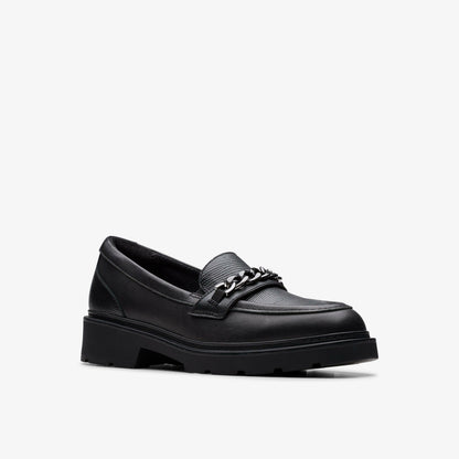 Clarks Discount / Eris Edge Youth Black Leather
