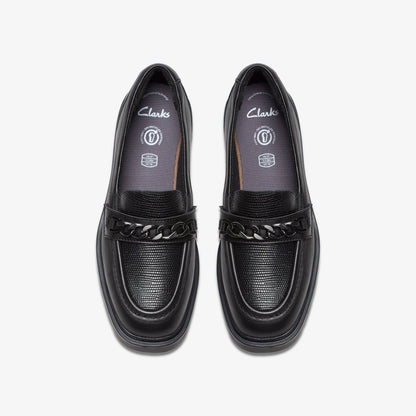 Clarks Discount / Eris Edge Youth Black Leather