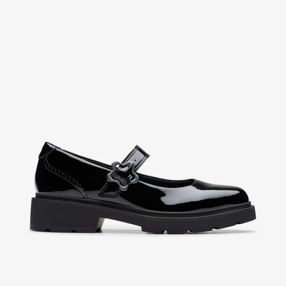 Clarks New / Eris Jane Youth Black Patent