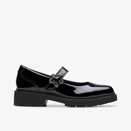 Clarks New / Eris Jane Youth Black Patent