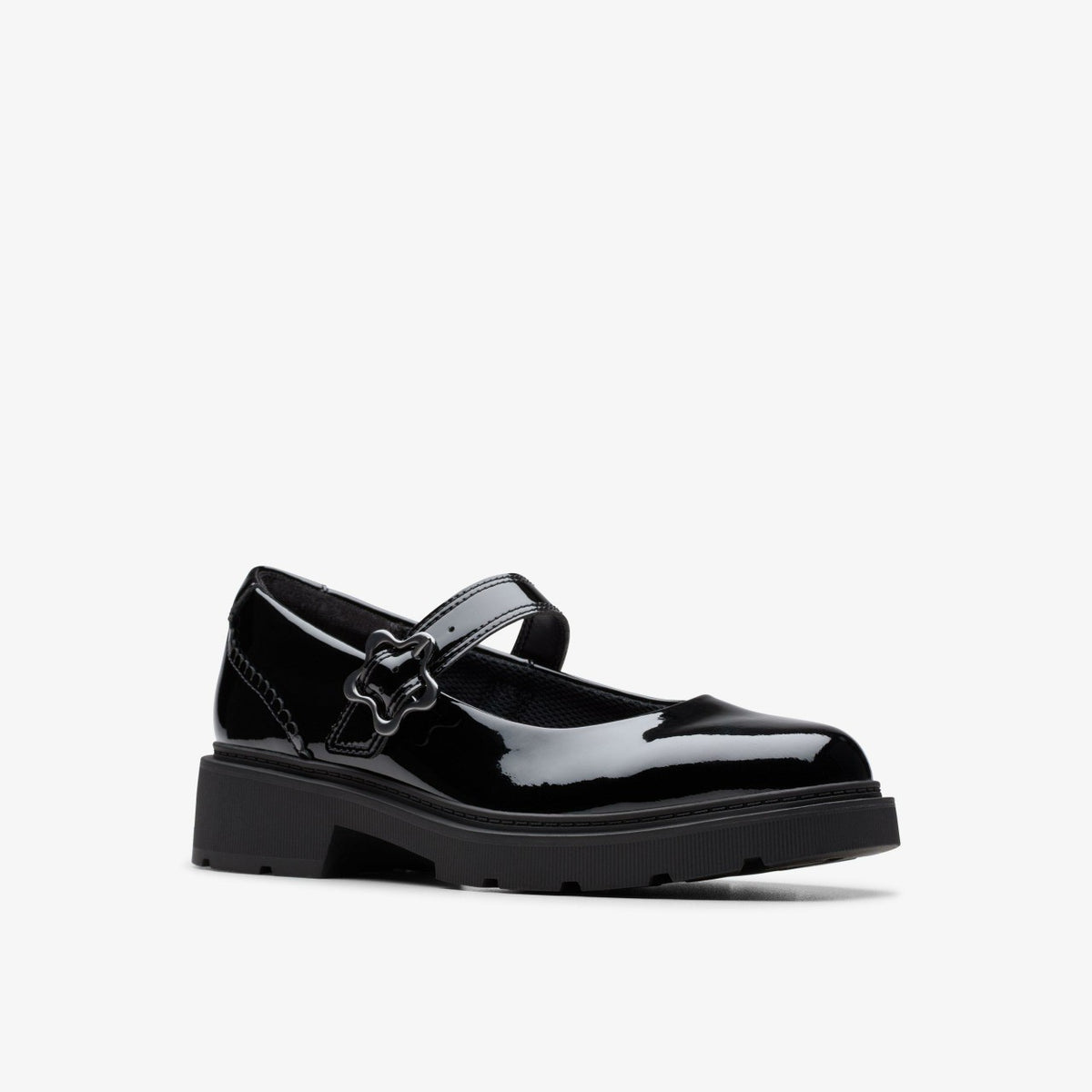 Clarks New / Eris Jane Youth Black Patent