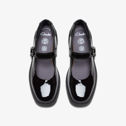 Clarks New / Eris Jane Youth Black Patent