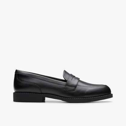 Clarks Top Pick / Tapa Edge Youth Black Leather