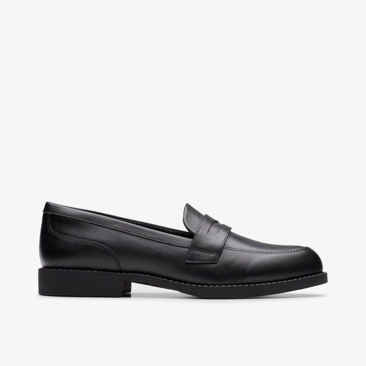Clarks Top Pick / Tapa Edge Youth Black Leather