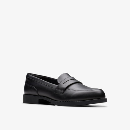 Clarks Top Pick / Tapa Edge Youth Black Leather