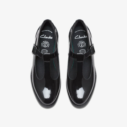 Clarks Featured / Tapa Hope Youth Black Patent