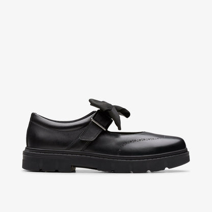 Clarks Premium / Lorcam Jane Youth Black Leather