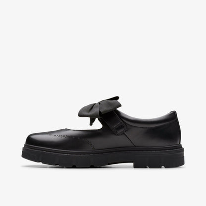Clarks Premium / Lorcam Jane Youth Black Leather