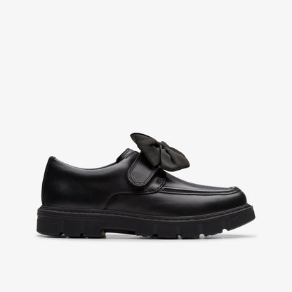 Clarks Popular / Lorcam Bow Kid Black Leather