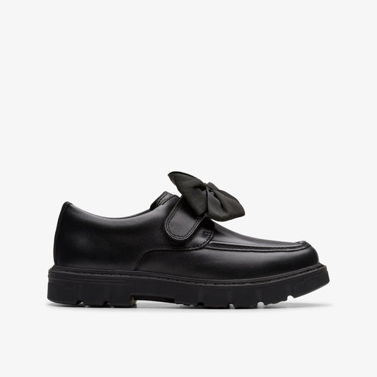 Clarks Popular / Lorcam Bow Kid Black Leather
